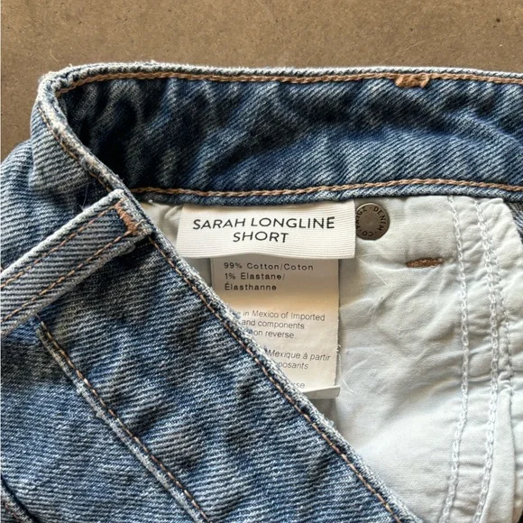 Paige Sarah Longline Denim Shorts oceanside destroyed - Picture 5 of 7